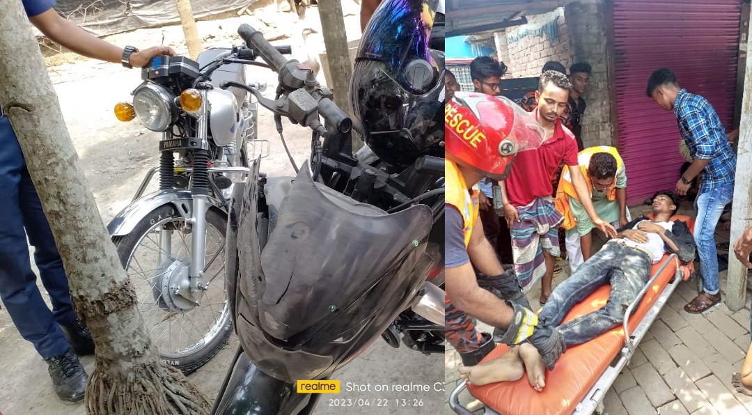 যশোরের মহাসড়কে মোটরসাইকেল রিক্সা মুখোমুখি সংঘর্ষে আহত - ৩