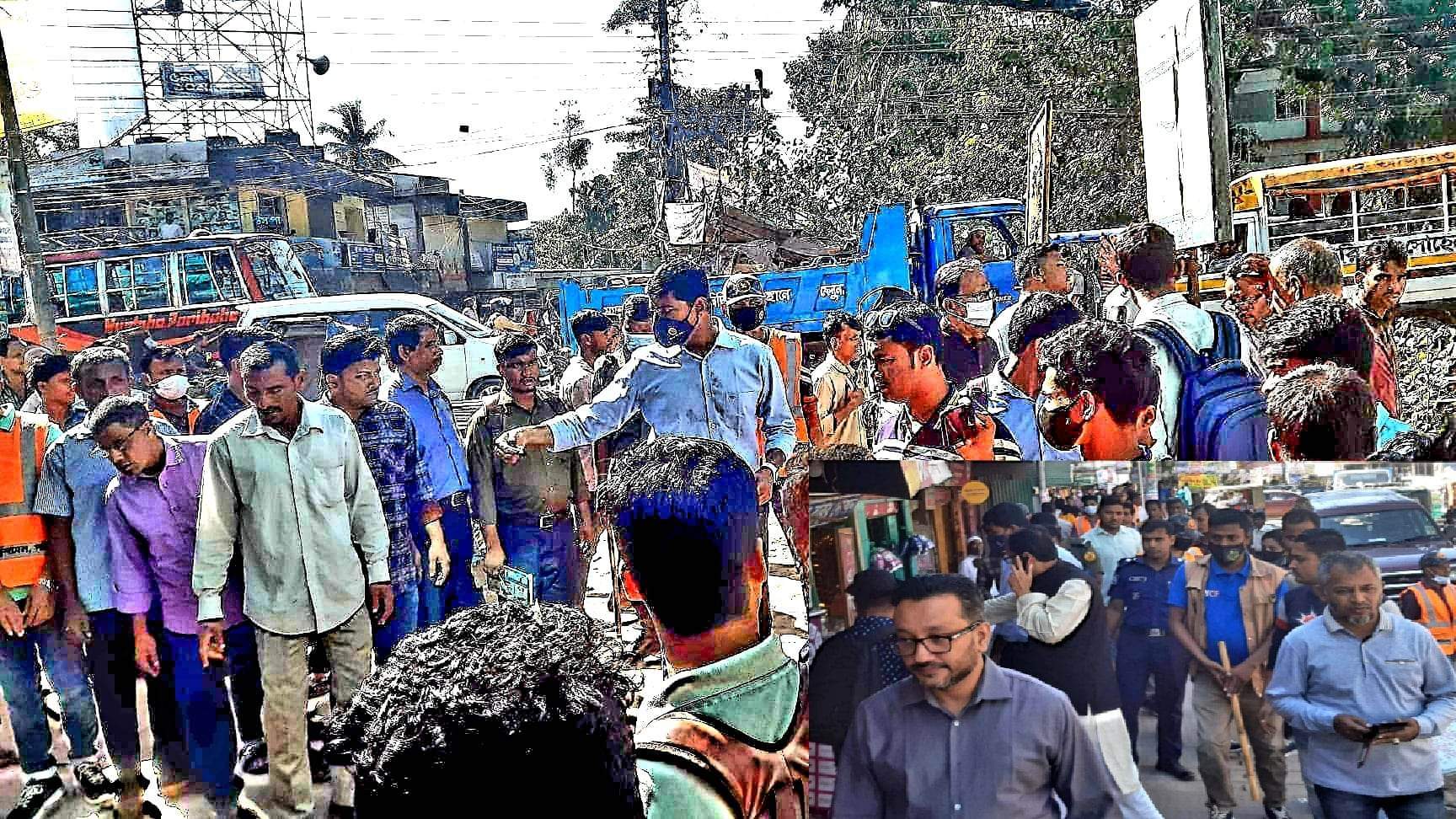 পটিয়া পৌরসভার ফুটপাতের অবৈধ স্থাপনা উচ্ছেদ 