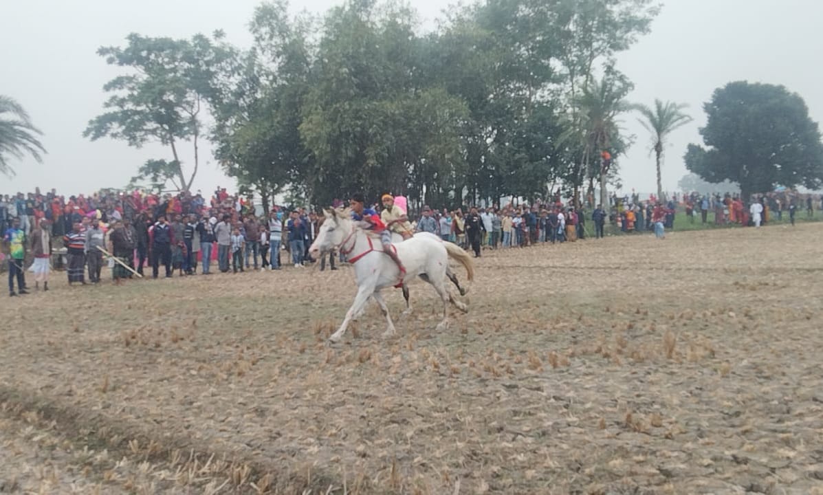 কেশবপুরে গ্রামবাংলার ঐতিহ্যবাহী ঘোড়দৌড় প্রতিযোগিতা